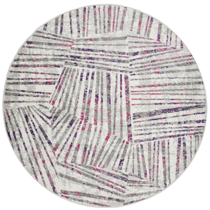 Cosner Skyler Performance Geometric Rug, Round 6'7"
