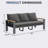 75" Modern Outdoor 3-Person Aluminum Sofa-1707389933