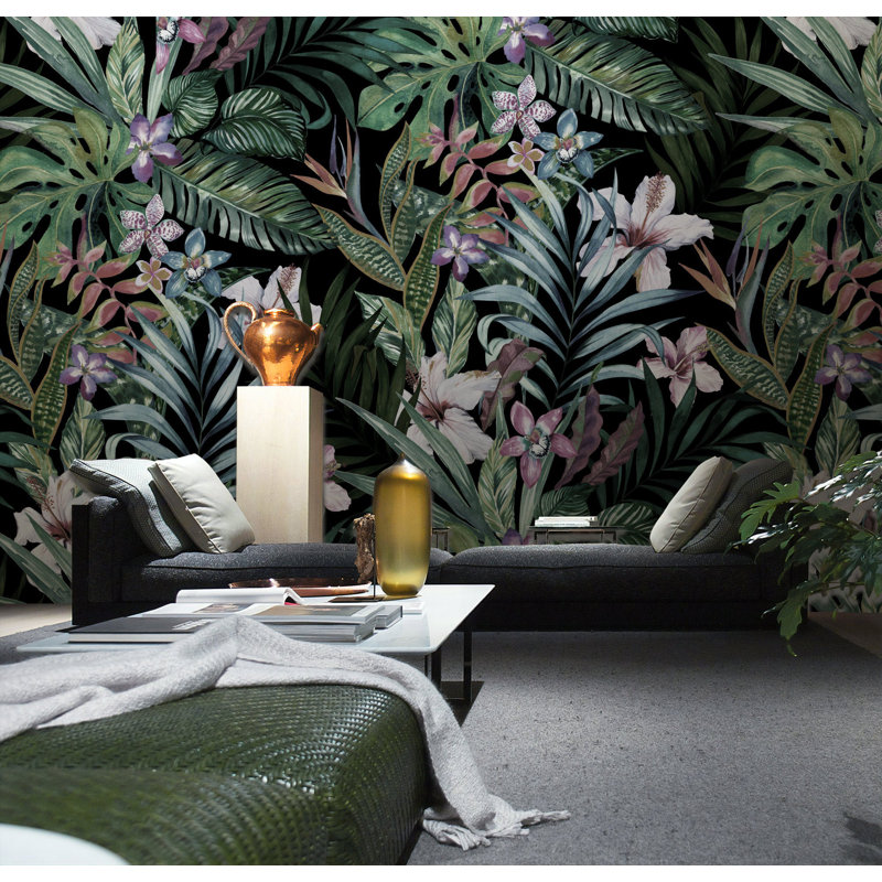 Papier peint amovible tropical, L 9 po x l 15 po
