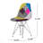 Patchwork Accent Chair Bohemian Style Fabric? Chair With Chromed Legs Geometric Pattern Chair, 18"D X 21"W X 32"H, Set Of 2