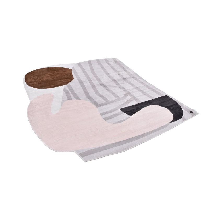 Machine Woven Grey/Pink Indoor Rug, Novelty 160 x 230cm