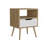 Wenden 21" High Nightstand, One Drawer, One Open Shelf, Natural Oak, White