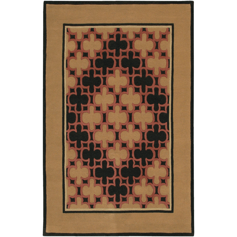 Tapis brun / brun clair en laine touffeté à la main Fuchs, Rectangulaire 2 pi x 3 pi