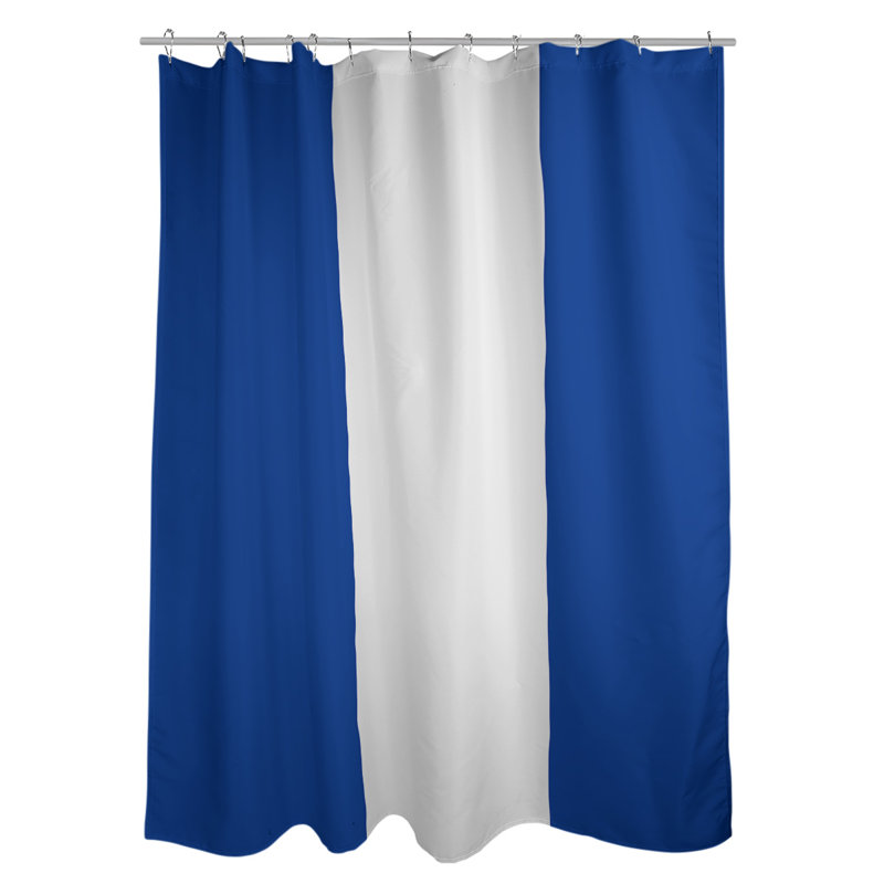 Rideau de douche Dallas, Bleu clair / blanc, Non