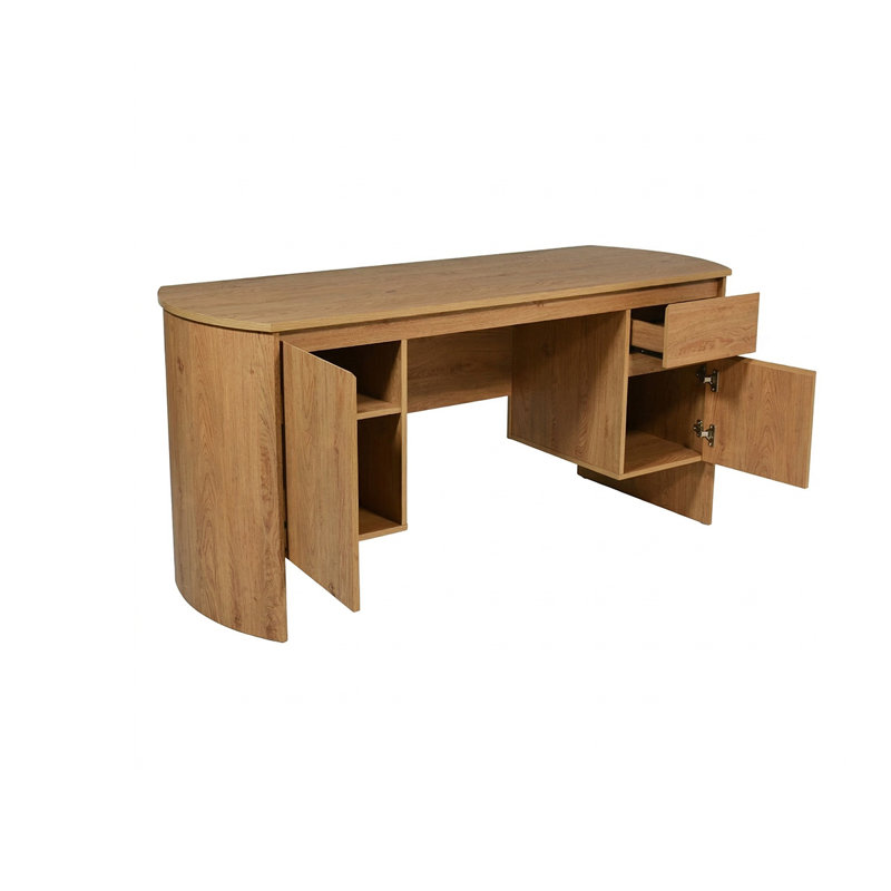 Bureau d'écriture rectangulaire de 63 po avec 2 armoires de rangement Bow 