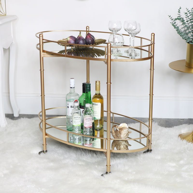 Iain Aluminium Bar Cart, Gold