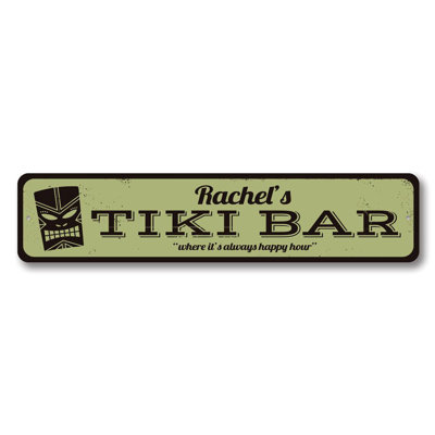 Plaque en aluminium Happy Hour Tiki
