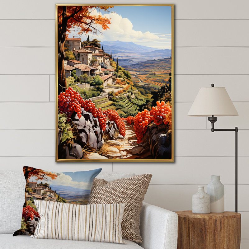 Fauvisme espagnol Hacienda III - impression, H 32 po x l 16 po x P 1 po, Cadre flottant doré