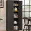 Armoire de cuisine avec tablettes réglables, armoire de rangement en métal à 2 portes pour la cuisine, le salon, la salle à manger et le bureau-1480222502