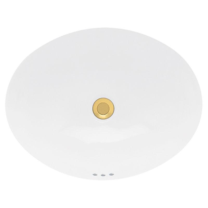 Lavabo de salle de bain ovale encastré en porcelaine vitreuse avec trop-plein Ovalyn