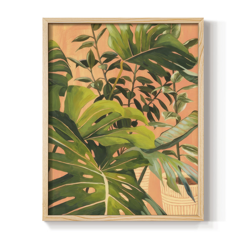 Golden Hour Greenery II, reproduction encadrée - bois massif, Naturel, H 15 po x l 12 po