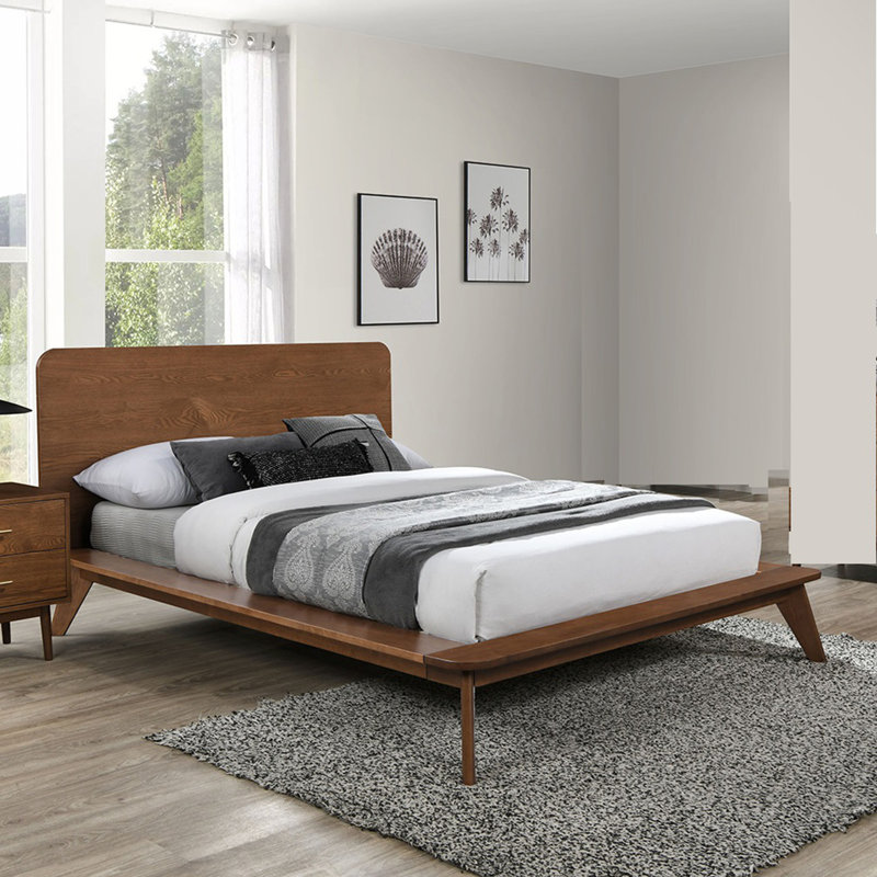 Lit en placage de bois massif 1pc, Double