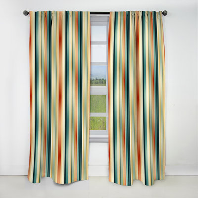 Rideau occultant rayé Green Industrial Chic Striped Patterns II - 1 panneaux