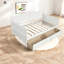 Lits simples spacieux en bois avec rangement, conception blanche de qualité supérieure pour la chambre à coucher ou le salon