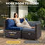 Ensemble de canapé modulaire d'extérieur en osier avec repose-pieds, ensemble de conversation à assise profonde avec coussins-700356098-700356101-725618598