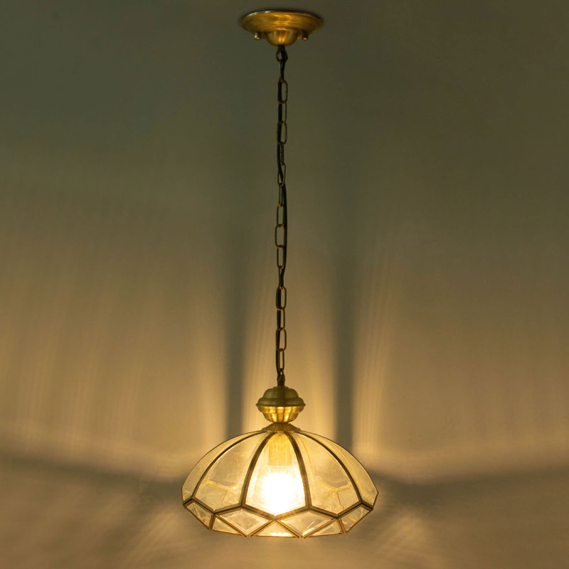 Hanging Glass Shade Ceiling Light Adjustable Height