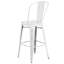 Commercial Grade Distressed Metal Indoor-Outdoor Counter Height Stool with Back-331454705-331454706