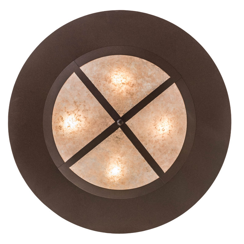 Cafe Noir Silver Mica 4-Light Drum Pendant for Indoor/Outdoor