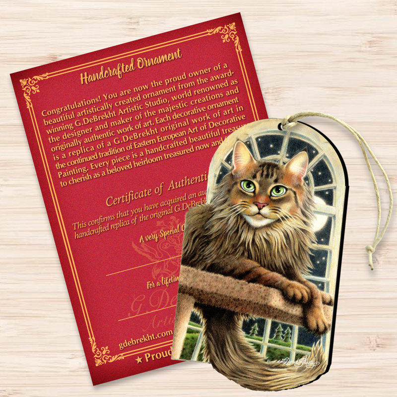 Ornement suspendu en bois pour chat stargazer