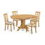 L'ensemble de salle à manger 7 pièces pour 6 personnes comprend une table de cuisine ovale avec rallonge papillon et 4 chaises de cuisine en similicuir, chêne-941342117-1016550268-1016892331