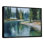 «Pine Trees Fraser River Calming Current - River Large Wall Art, Green Landscape», reproduction d'art sur toile encadrée