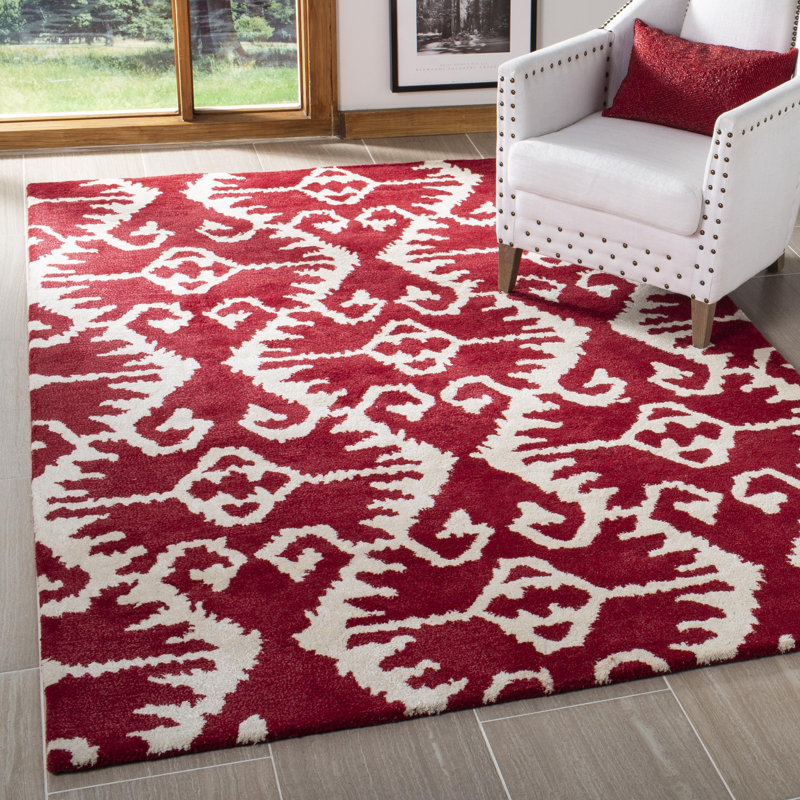 Kouerga bHand Tufted Wool Southwestern Rug, Rectangle 8' x 10'
