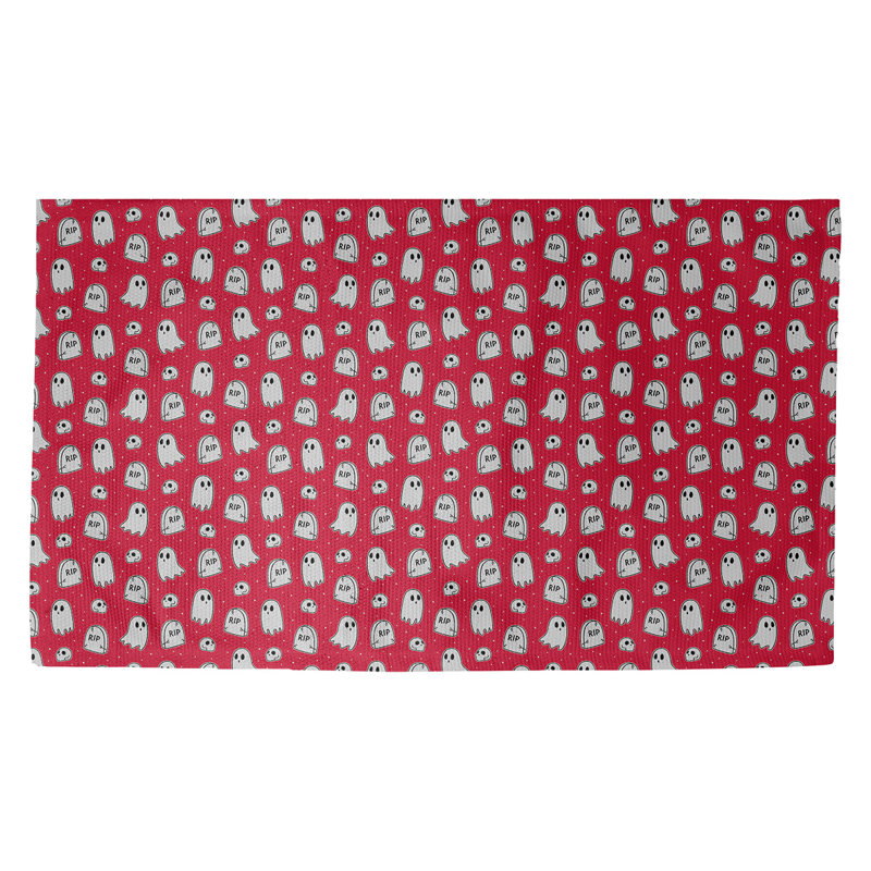 Tapis rouge à motif de fantômes Avicia, Rectangle 2 pi 2 po x 3 pi 4 po