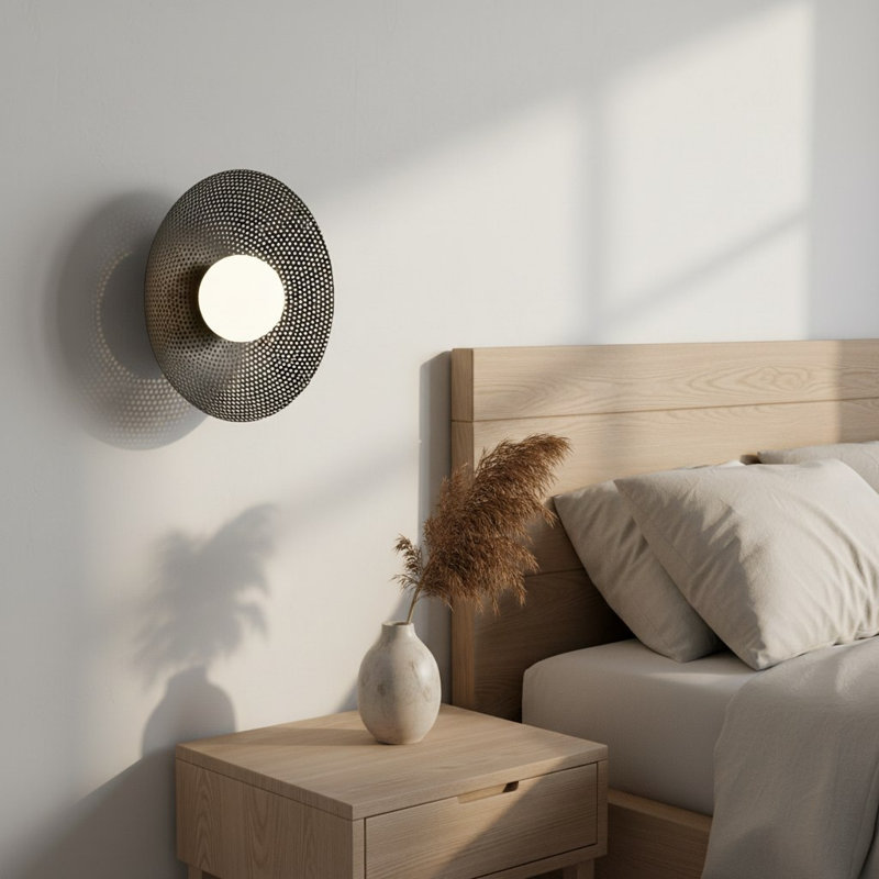 Steel Flush Mounted Sconce, Black
