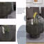 Table basse moderne noire minimaliste moderne, couleur et texture de bois naturel de 31,4 po-1412546343