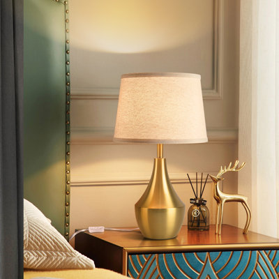  19.3 Inch Modern Gold Bedside Table Lamp