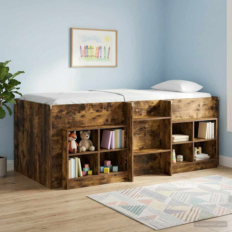 66cm W Bedside Table, Smoked Oak