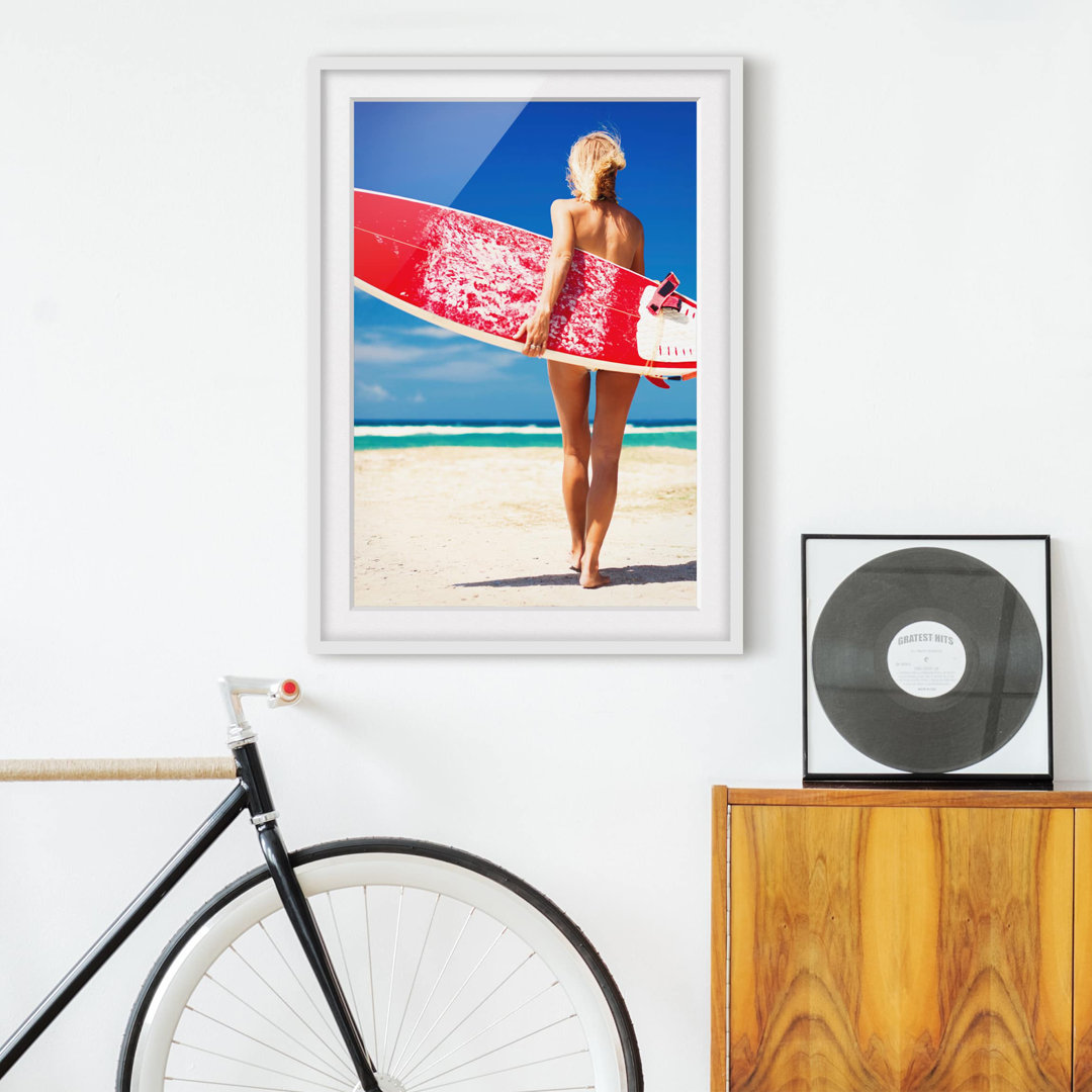 Gerahmtes Poster Surfer