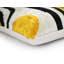 Coussin décoratif en velours jaune, noir et blanc - 16 x 24 po | Décoration de luxe faite à la main
