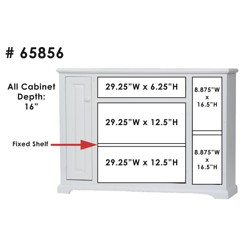 Spoffo Unfinished TV Stand for TVs up to 60", European Ivory