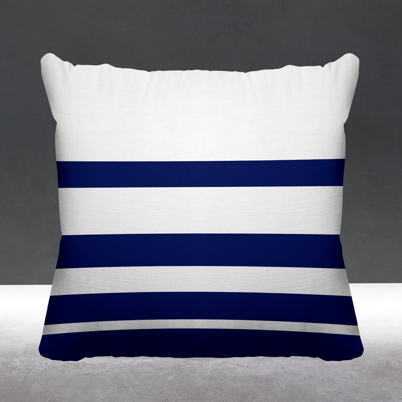 Coussin décoratif intérieur / extérieur Tanner, L 15 po x H 15 po, Bleu marine