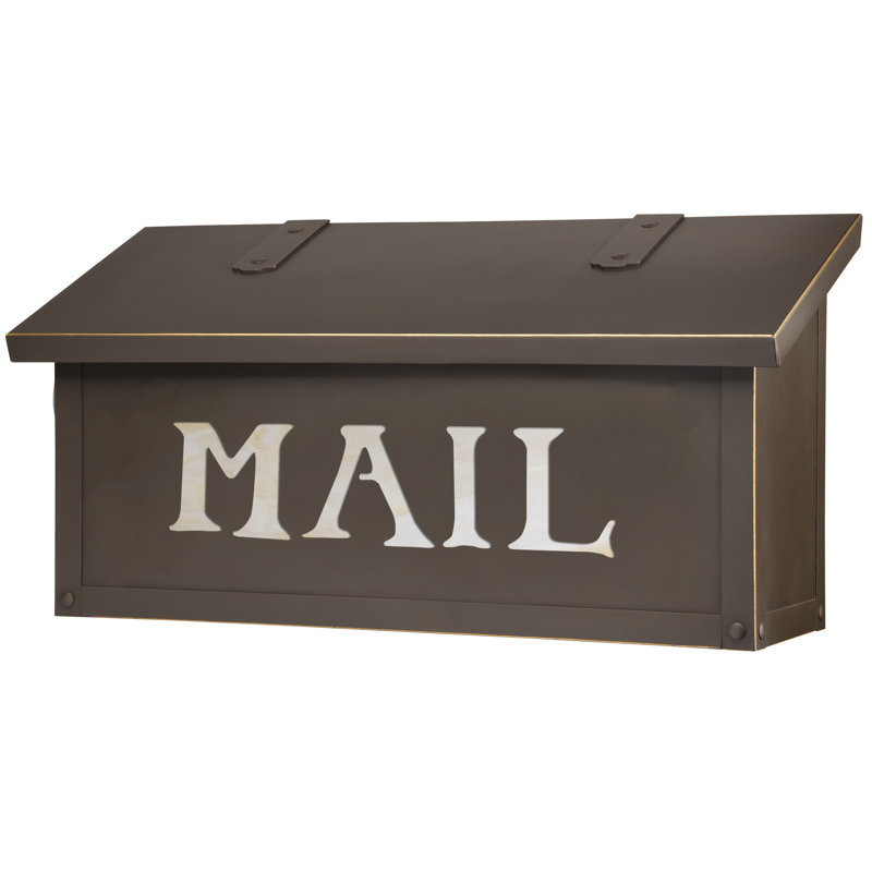 Classic Brass Wall Mounted Mailbox, Architectural Bronze, Gold Iridescent
