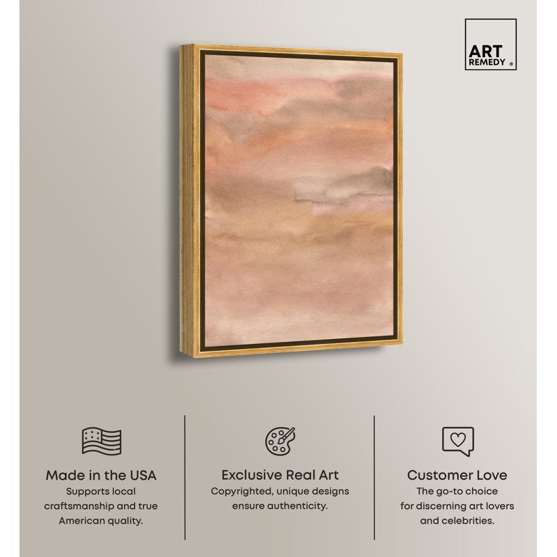 Large Gold Framed Abstract Canvas Wall Art