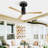 52 Inch Modern Flush Mount Ceiling Fan With Led Light And Remote Control-2023278638