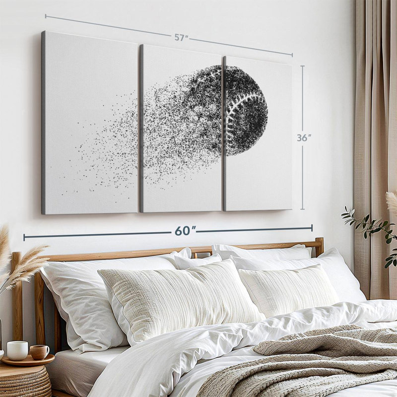 «Abstract Baseball» sur toile, H 36 po x l 57 po x P 1,25 po