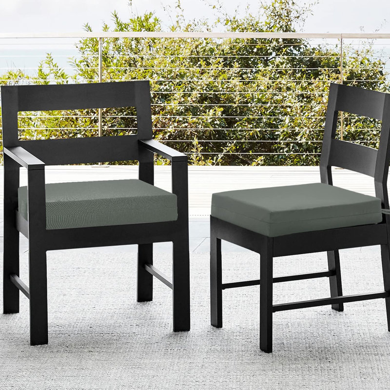 Outdoor  Seat Cushion (Set of 4) 18.5"Wx16"Dx3"H, Dark Gray