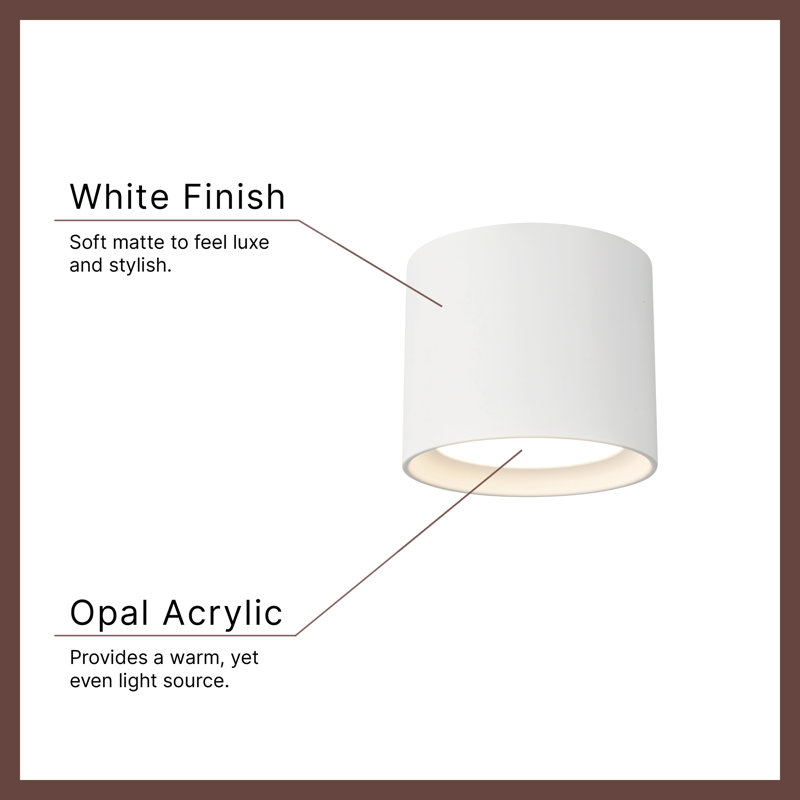 Uma 7-in Black dimmable LED Semi-Flush Mount, Matte Black, Height 6 in