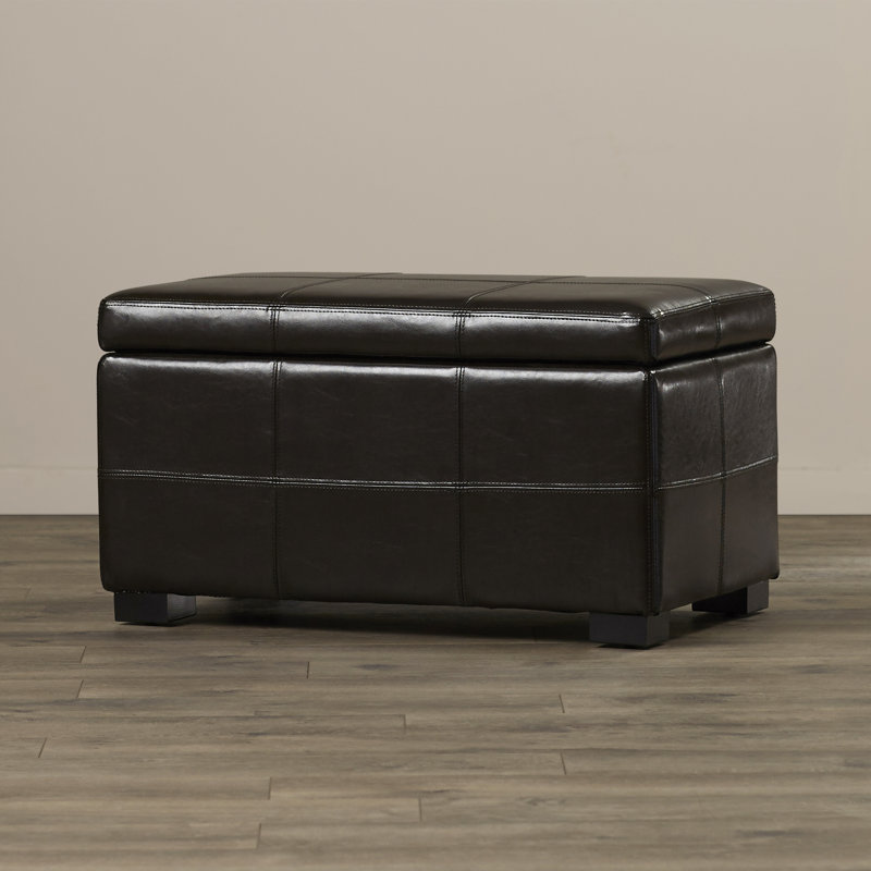 Repose-pieds de rangement rectangulaire en similicuir de 30,1 po Maiden