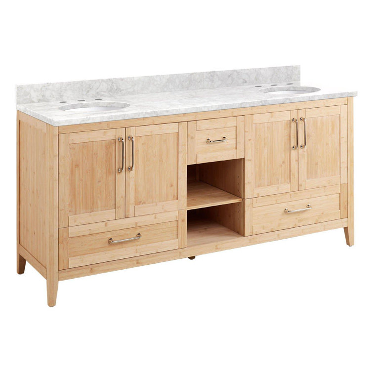 72" Burfield Double Bathroom Vanity Set with Oval Undermount Sinks