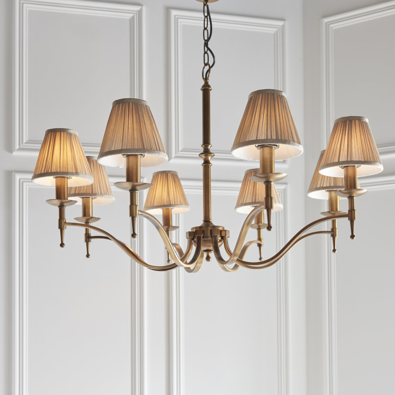 Emperador 8 - Light Shaded Chandelier, Brass