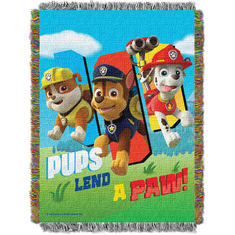 Nickelodeon Paw Patrol Throw Blanket, Lend A Paw Adventure Fan Decor, 48x60 Inches