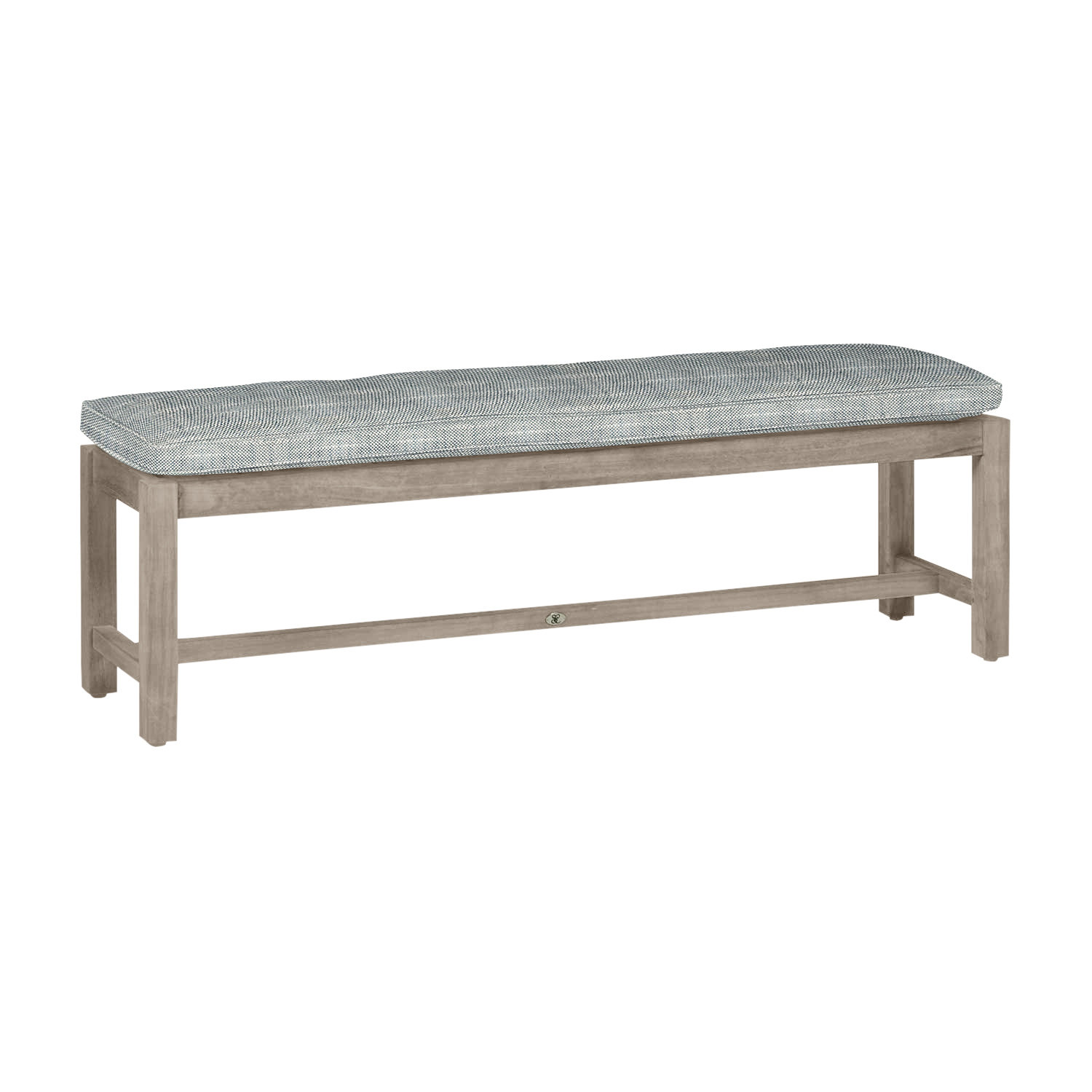 Club 59" Teak Picnic Bench, Welt, Rollo Silver InsideOut® Linen, Oyster Teak