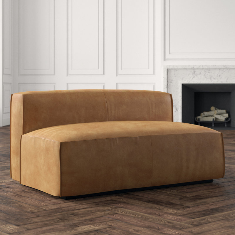 Cleon Loveseat, Camel Genuine Leather