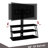 Black Tempered Glass Tv Stand With Multi Adjustment For 32 - 65 Inch Tvs Multi-Functional Options And Practicality