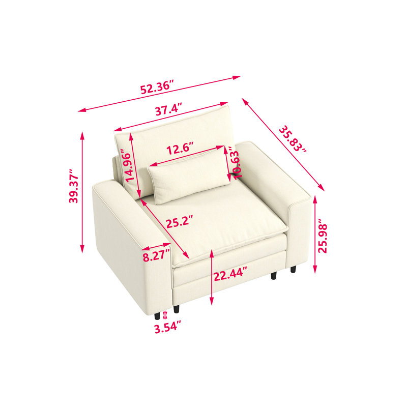 Canapé 52,5 po, Beige