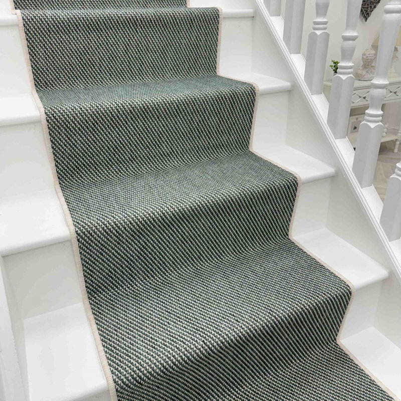 Stair Runner Solid Colour Flatweave Area Rug, Runner 60 x 570 cm